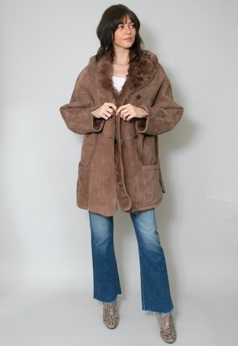 Vintage brown shearling - vintage,