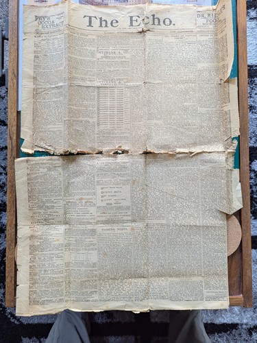 Old newspaper dated - in, 1800s