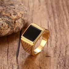 Black Stone Mens Signet Ring