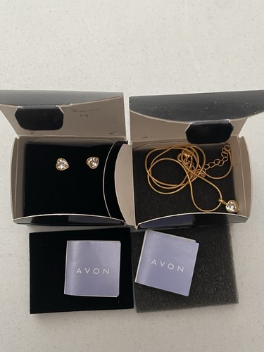 Avon heart shaped earrings and - shaped,