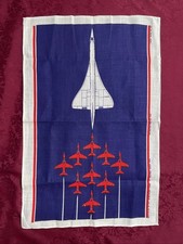 Vintage Ulster Weavers Linen Tea Towel Concorde & Red Arrows RAF Benevolent 1986