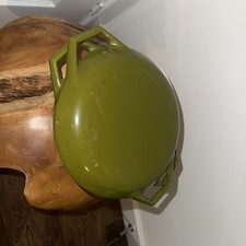 VTG MID CENTURY DANISH MODERN COPCO DENMARK GREEN CAST IRON POT DUTCH OVEN O2