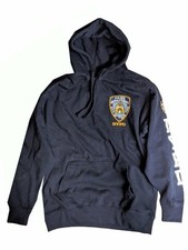 NYPD Hoodie Screen Print Heart Sweatshirt Navy