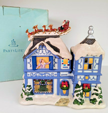 PartyLite Night Before Christmas Music Box Tea Light House & Santa Musical 