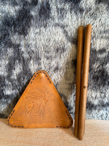 Vintage leather seat wood - seat,