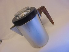 Vintage Retro Pyramid Ware Coffee Percolator Pot Stove Top Wood 920229