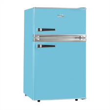 SIA RFM88PB 88L Freestanding Under Counter Retro Fridge Freezer, Blue - GRADED