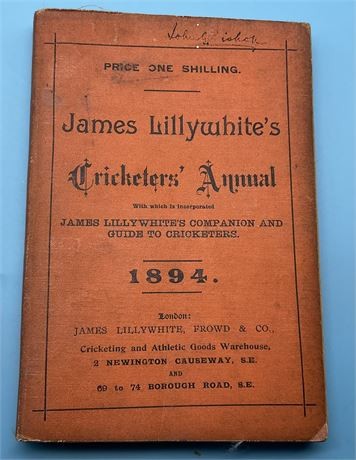 Lillywhite annual for 1894 - lillywhite,