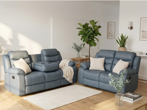 Grey recliner sofa - recliner, 3,