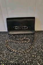 DKNY~ Black Gunmetal Logo Belt Bag~ Adjustable Chain