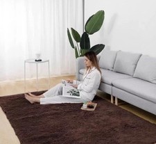 Fluffy Shag Area Rug 150x240cmSuper Soft Rug Brown