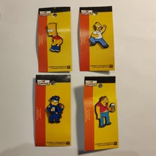 4 x The Simpsons Enamel Pin Badges Bundle Novelty Bart Homer Barney gumble Wiggu