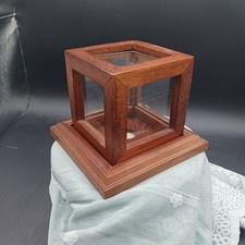VTG Sm Wood & Glass Casket