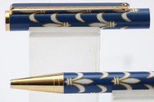 Vintage BOOTS Enamel White Fleur-De-Lis Ballpoint Pen (New Refill Fitted)