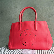Anya Hindmarch Evely Smiley Small Handbag Leather Used Authentic
