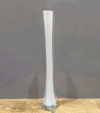 White Hand-Blown Glass Vase