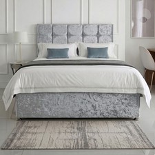LUXURY GREY FABRIC DIVAN BED