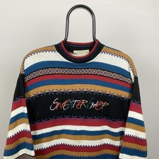 Women's Sz 8 Rare Vintage Sweater Shop teens stripe knitted jumper