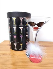 Lolita Almost Famous Martini Hand Painted Designer Glass with Recipe on the Base