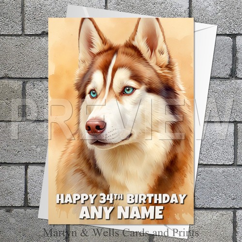 Husky birthday card - ., 5x7