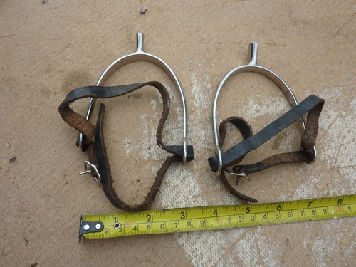 Pair vintage steel boot spurs - vintage,