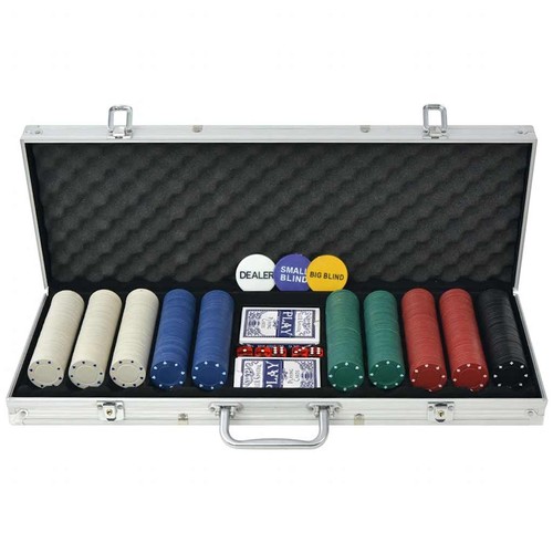 Poker set aluminium playing - set,