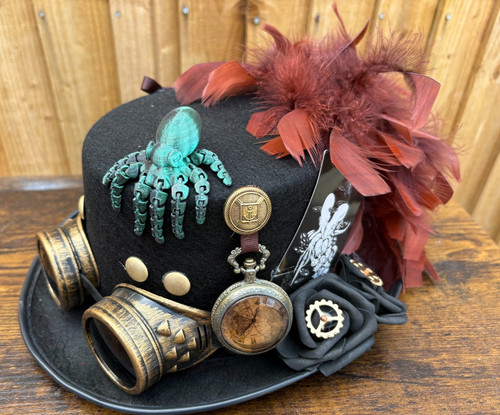 Black steampunk top - steampunk, hat