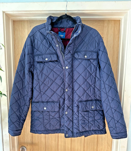 Men navy quilted jacket - quilted,