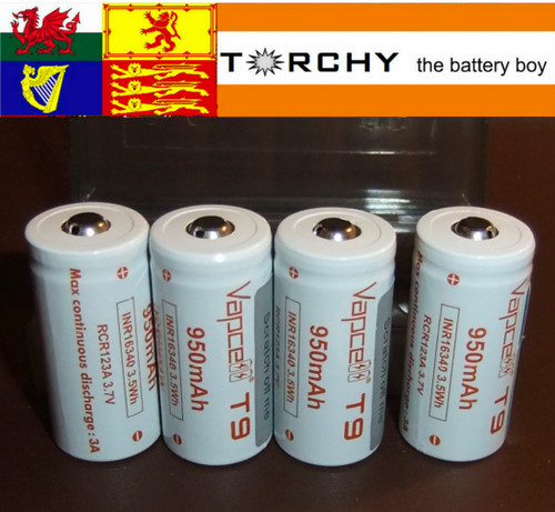 Vapcell 16340 950mah - t9,