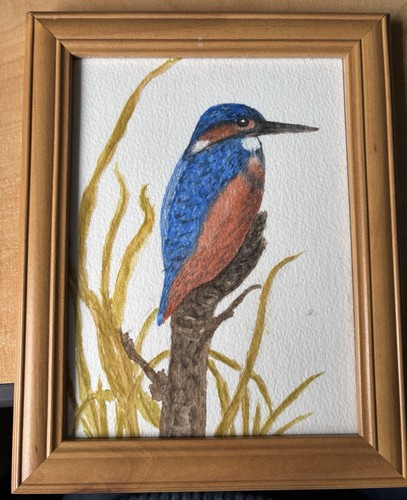 Kingfisher bird watercolour - kingfisher,