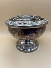 Antique Silver Plated Posy Holder, 11 cm high x 14 cm wide.