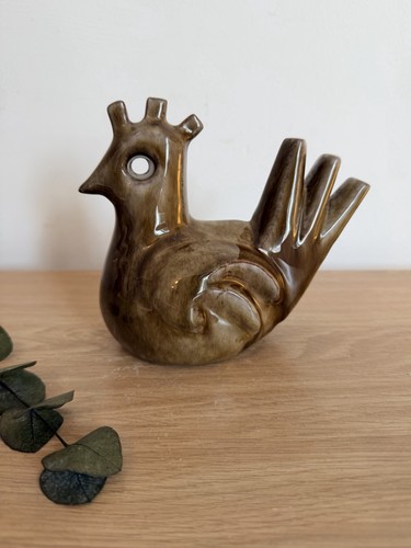 Guernsey pottery brown chicken - guernsey,