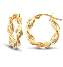 9ct Gold Twisted Hoop Earrings