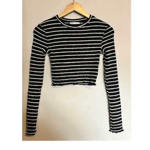 Bershka black white striped - bershka,