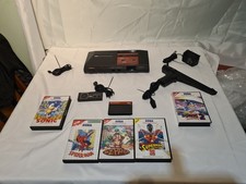 Sega Master System Black Console Bundle W 8 Games and Light Phaser. Tested Retro