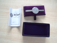 Vintage St Justine pewter Celtic tie clip, BNIB