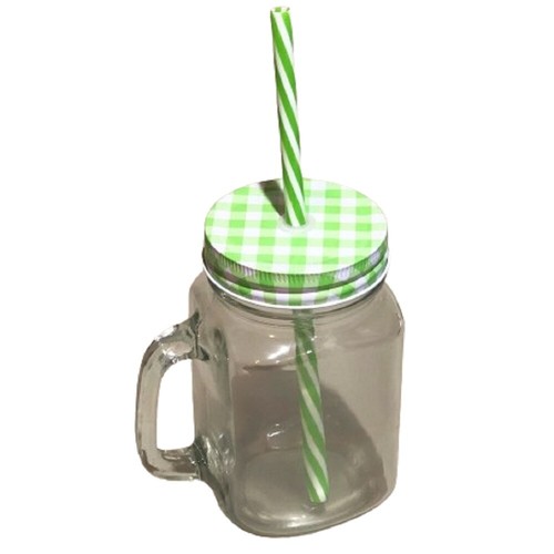 Gingham screw top - gingham, mason