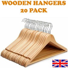 20 x WOODEN HANGERS COAT SUIT