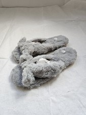 Womens Grey Faux Fur toe-post