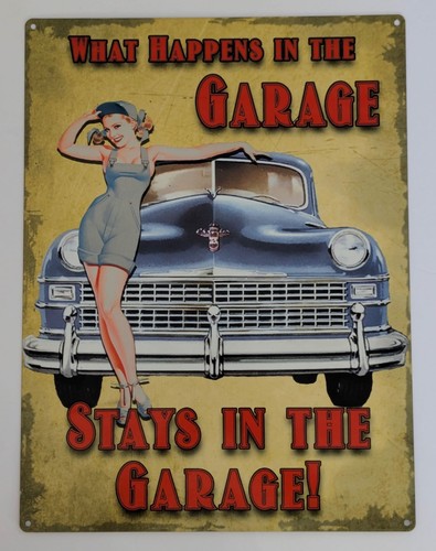Retro metal sign what happens - metal,