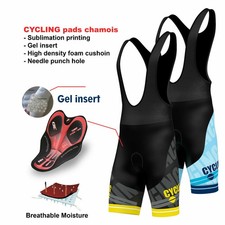Mens Pro Cycling Bib Shorts 3D Gel Padded Cycling Pants Sublimation Shorts tigh