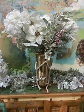 Luxury Silver Gold Antler Metal Vase Artificial Frosted Flowers Christmas Decor