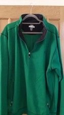 Used Karl Kertess Green Golf FLeece Jacket with 1/4 Zip Sixe 3XL