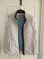 Tayberry Stylish Beige Gilet With Purple Edging And Zip Pockets Size 16/18