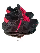 Nike Air Huaraches Black/Red UK 3.5 Clean/Fresh