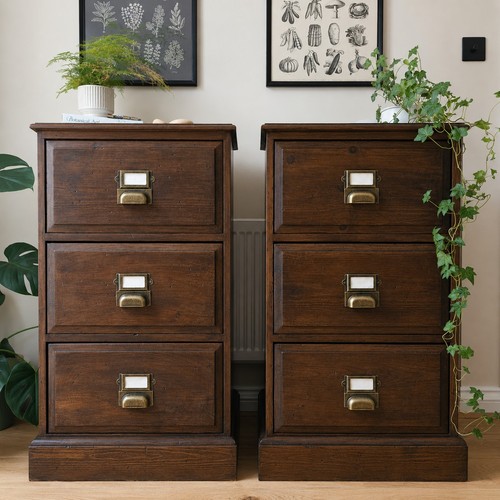 Pair large solid - wood, chest