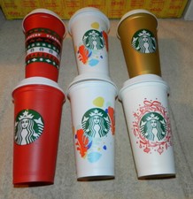 Lot of 6 Starbucks Reusable 16