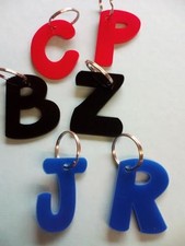 Alphabet Keyring A-Z Initials Letter Key Ring Coloured Acrylic Keyrings Bag Tag