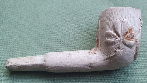Antique clay pipe with - antique,