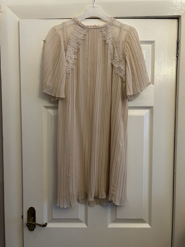 Zara nude pleated dress - zara,
